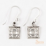 Sterling Silver Mini Churn Dash Earrings on Hook